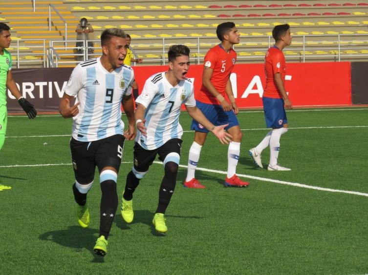 La selección Argentina Sub 17 le ganó a Chile y quedó a un paso del Mundial