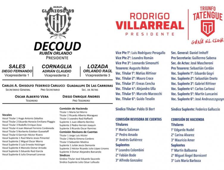Decoud y Villarreal confirmaron sus listas para la presidencia de Unión