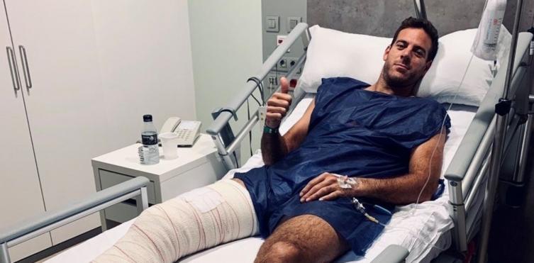 Juan Martín Del Potro fue operado con éxito de la fractura de rótula