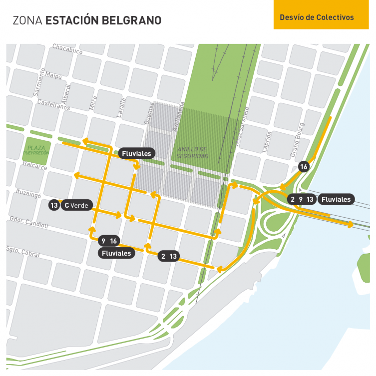 Operativo municipal de tránsito y desvíos de colectivos