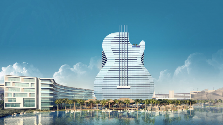 Un santafesino participa en la construcción del primer hotel en el mundo con forma de guitarra eléctrica