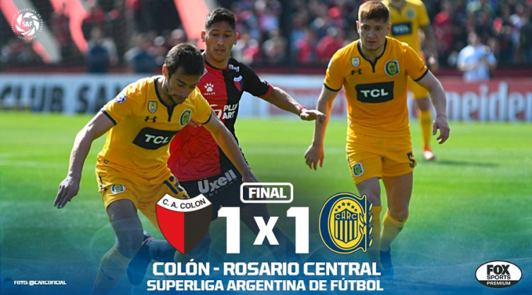 En un partido parejo Colón y Central repartieron puntos en la 5ª Fecha de la Superliga