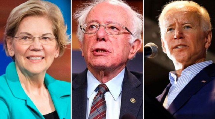 Biden, Sanders y Warren lideran la carrera demócrata en EE.UU. y le ganan a Trump