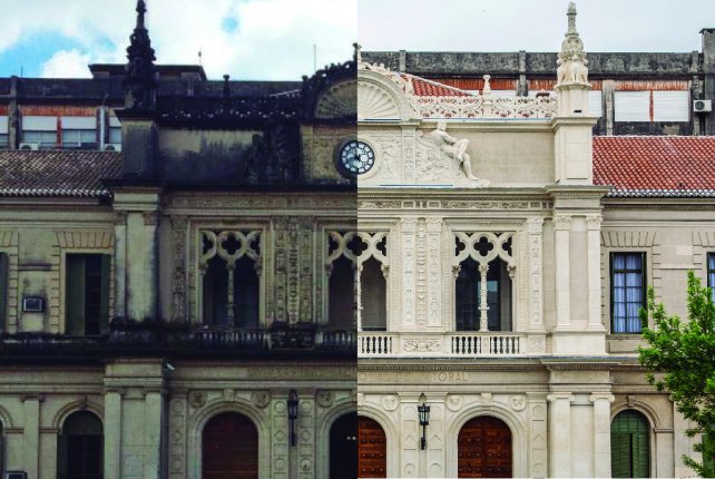 Cómo fue la restauración del grupo escultórico de la Manzana Histórica