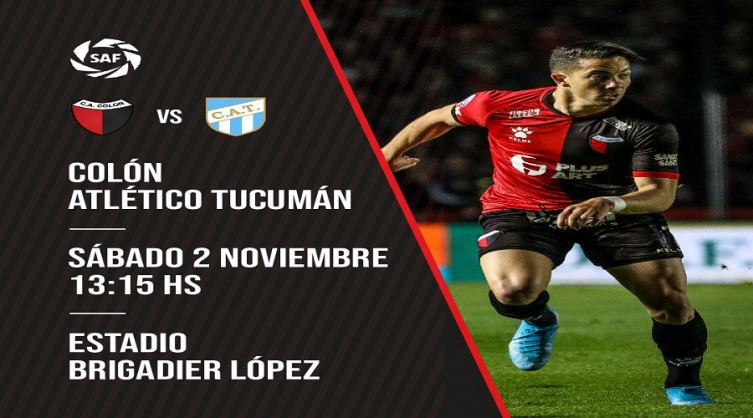 Un Colón alternativo  enfrenta a Atlético Tucumán en la apertura de la 12ª fecha de la Superliga