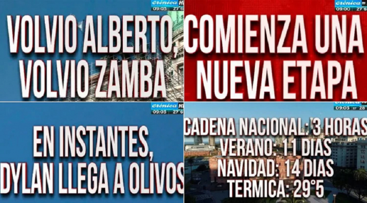 El show de placas de Crónica, en el día del traspaso presidencial