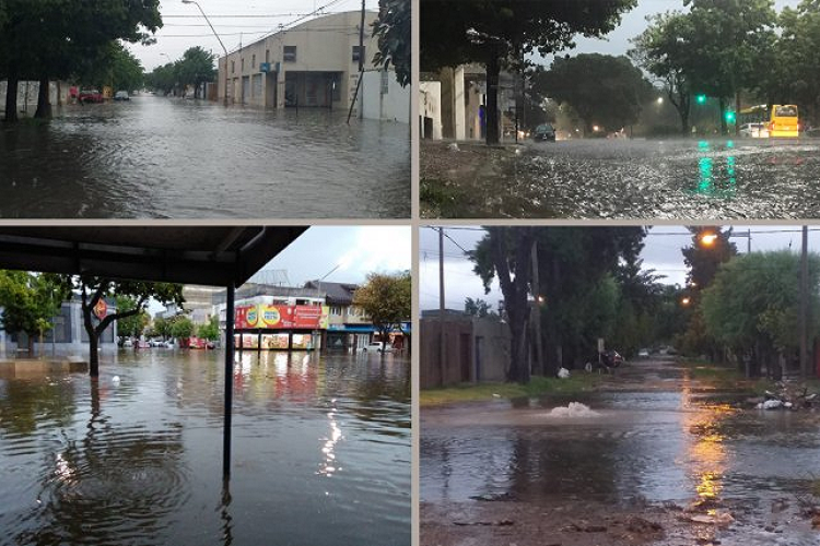 Un diluvio dejó calles anegadas en la ciudad