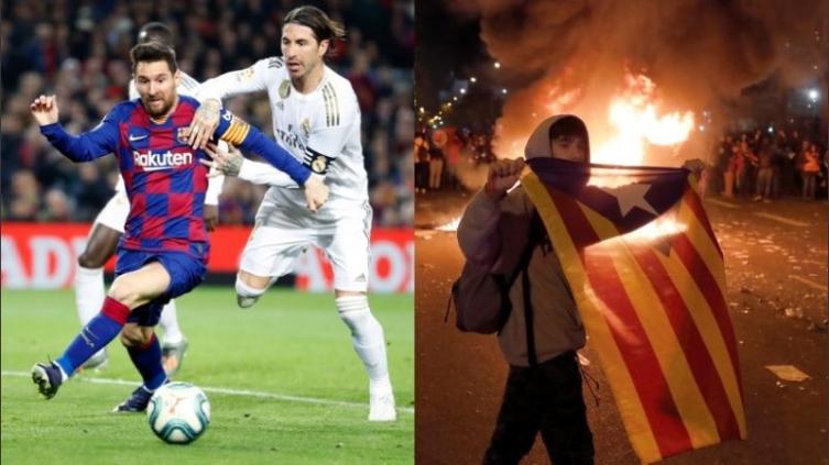 El clásico español terminó sin goles y con incidentes de independentistas
