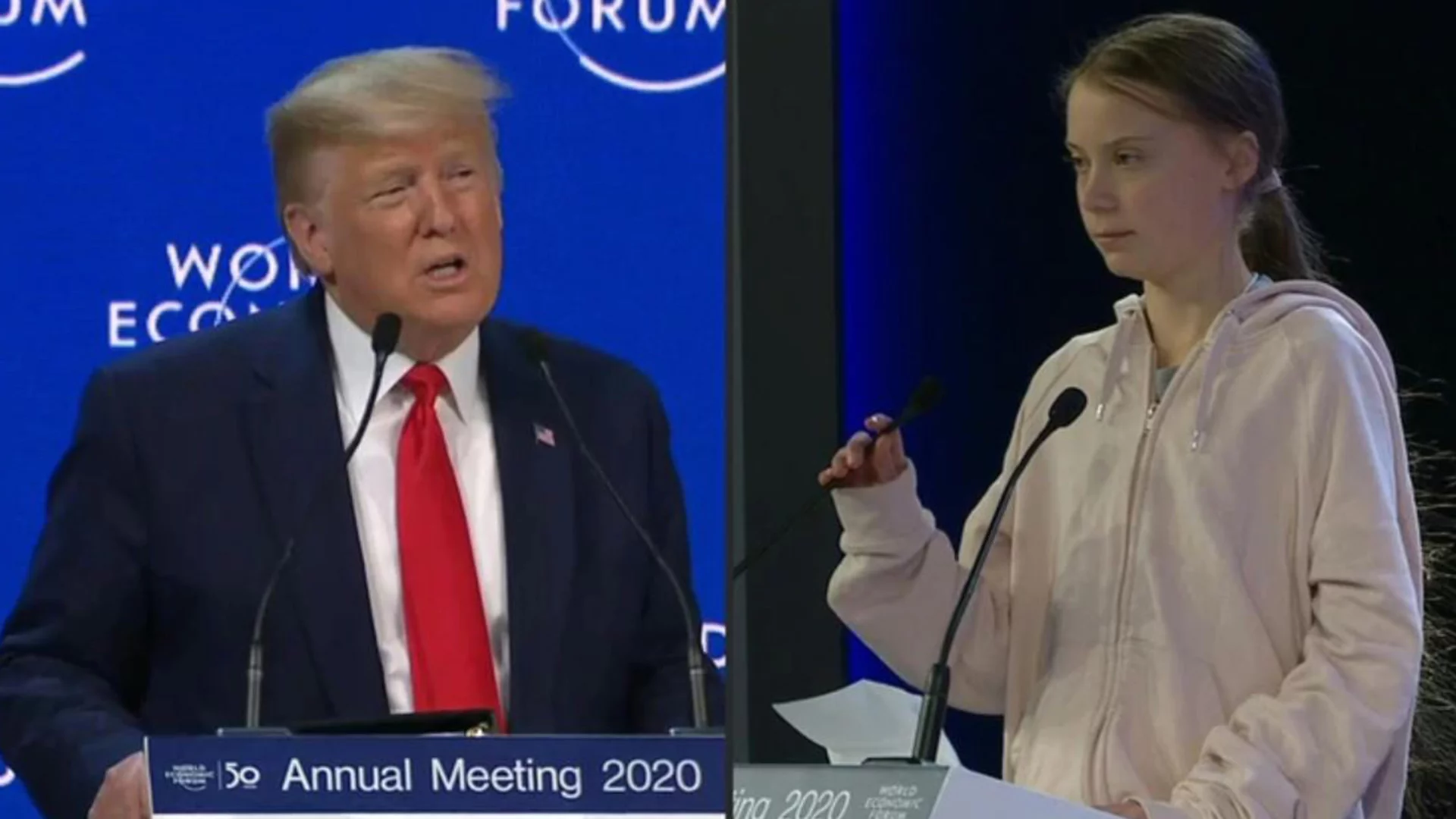 Greta Thunberg retó a Trump en Davos