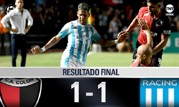 Con muy poco fútbol Colón rescató un punto ante Racing en el Brigadier