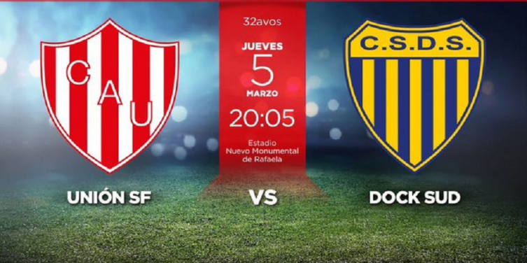Unión y Dock Sud se enfrenta por la 32º de la Copa Argentina: hora, formaciones y TV