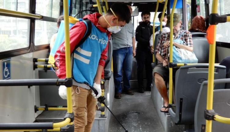 Comenzaron las medidas de higiene sobre los colectivos