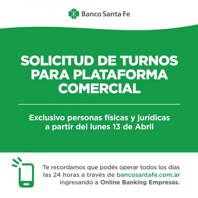 Banco Santa Fe sólo atenderá con turno previo