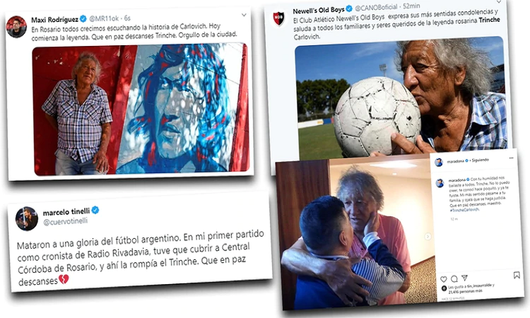 Con Maradona a la cabeza, el fútbol argentino se conmovió por la muerte del Trinche Carlovich