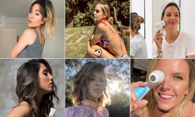 Famosas, envueltas en una polémica promoción de una máquina facial