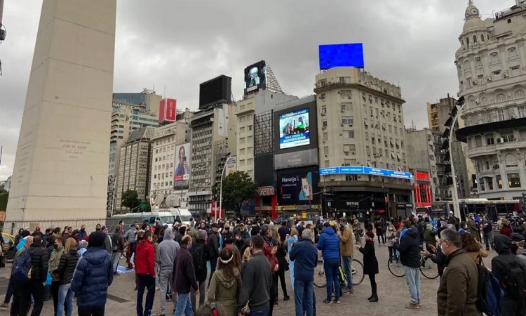 Incidentes en el Obelisco en marcha 