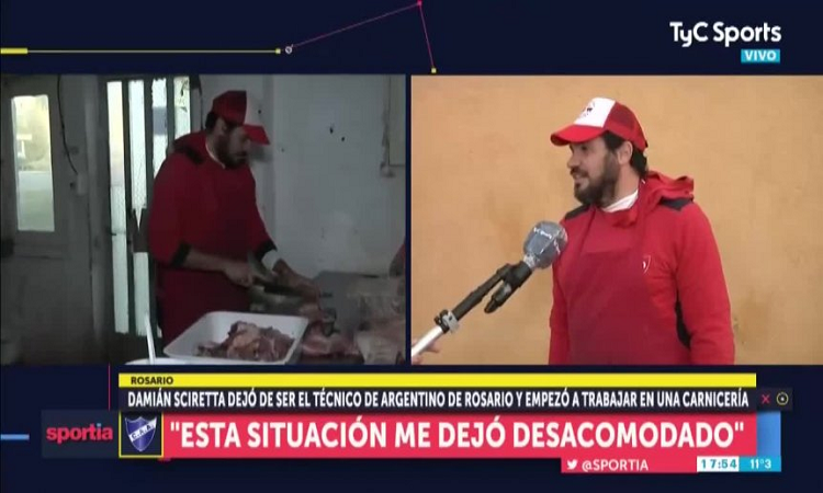 El técnico que por la pandemia está trabajando de carnicero