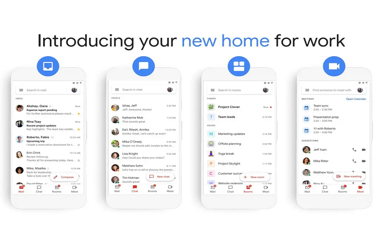 G Suite: el nuevo diseño de Gmail integra Chat, Rooms y Meet