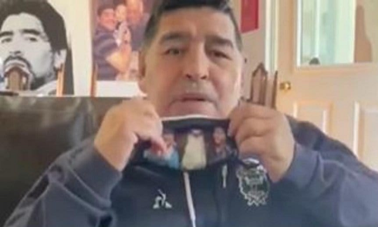 Maradona, al frente de una campaña contra el coronavirus: 