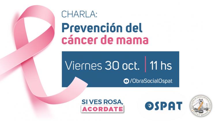 OSPAT Y LALCEC invitan a charla virtual abierta sobre Cáncer de Mama
