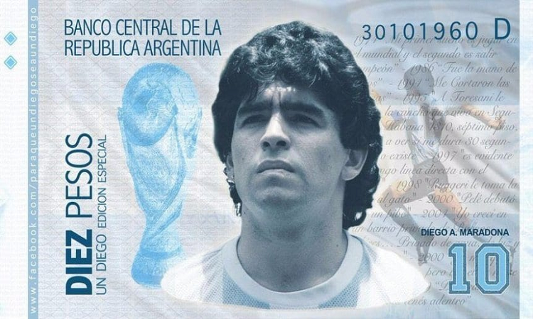 Proyecto de ley en el Senado por el billete de Maradona