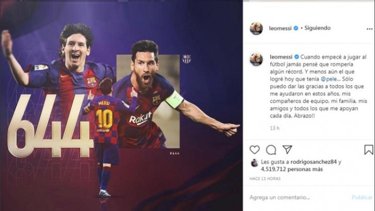 Messi tras superar a Pelé: “Jamás pensé que rompería algún récord”
