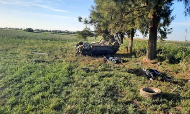 Accidente fatal en un vuelco de un automóvil