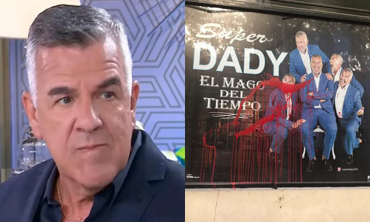 Escracharon el teatro donde Dady Brieva presenta su obra con pintura roja y excremento