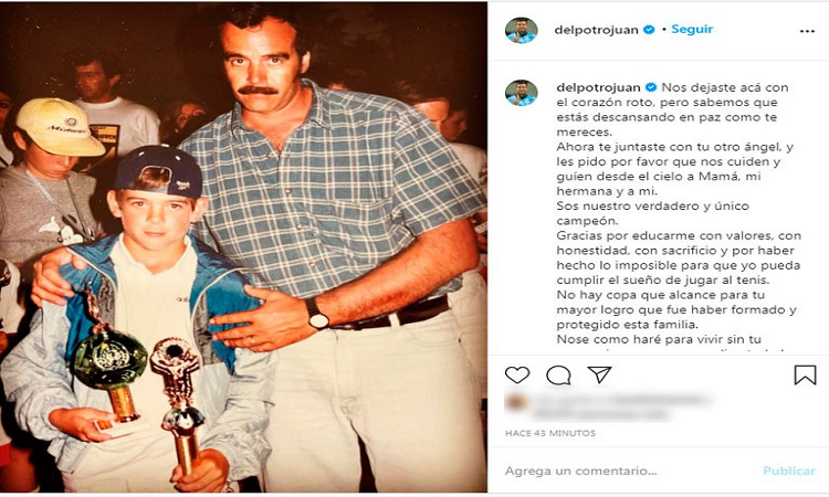 La emocionante carta de Del Potro por la muerte de su papá