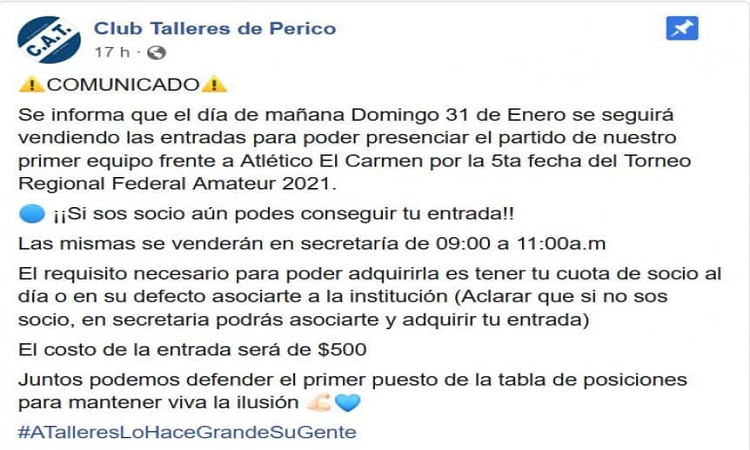 Jujuy autorizó el público en los estadios