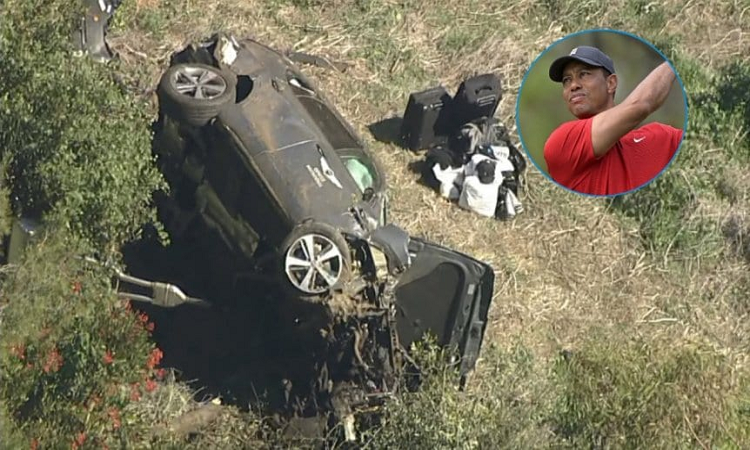 El increíble accidente automovilístico de Tiger Woods