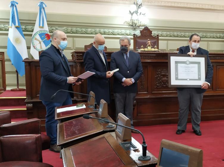 Diputados reconoció al director del Cullen, Juan Pablo Poletti