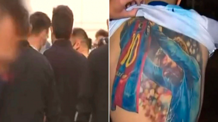 Messi le cumplió el sueño al brasileño tatuado en la espalda