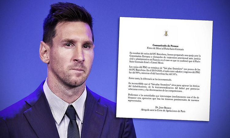 Presentan recurso para impedir contrato de Messi en el PSG