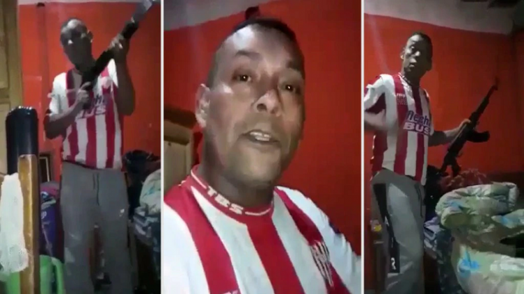 Identificaron al barra que mostró un arsenal de guerra