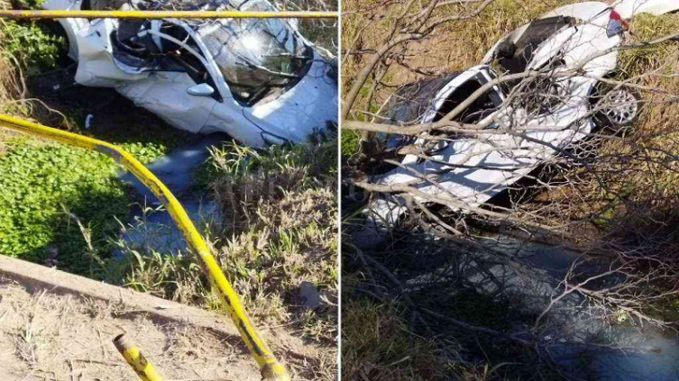 Un auto desbarrancó y cayó a un zanjón 