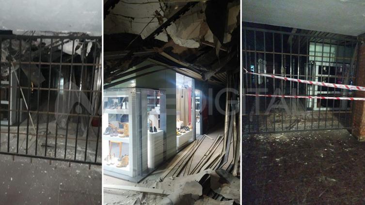 Se derrumbó parte del techo en una galería de la peatonal santafesina