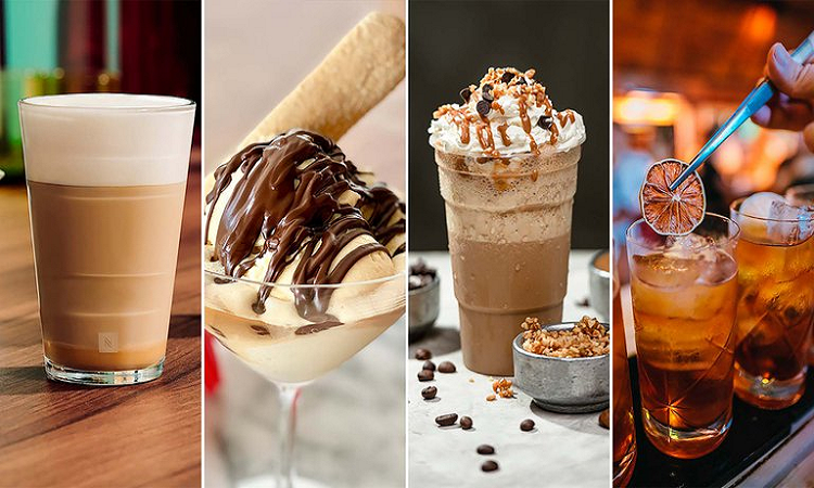 Postres y tragos con café como ingrediente