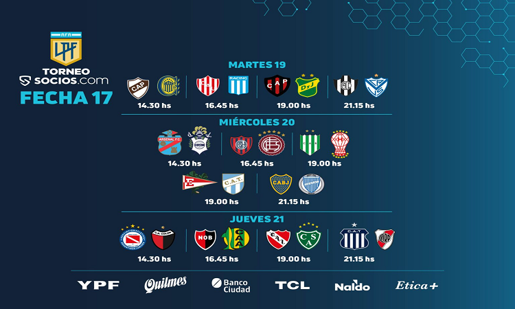 LPF: cronograma para la fecha 17