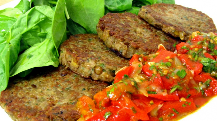 Hamburguesas vegetarianas de lentejas con nueces