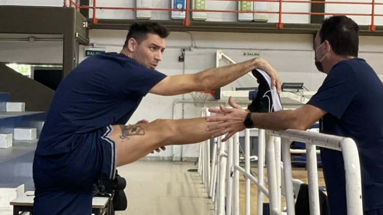 Carlos Delfino se entrena con la Selección Argentina