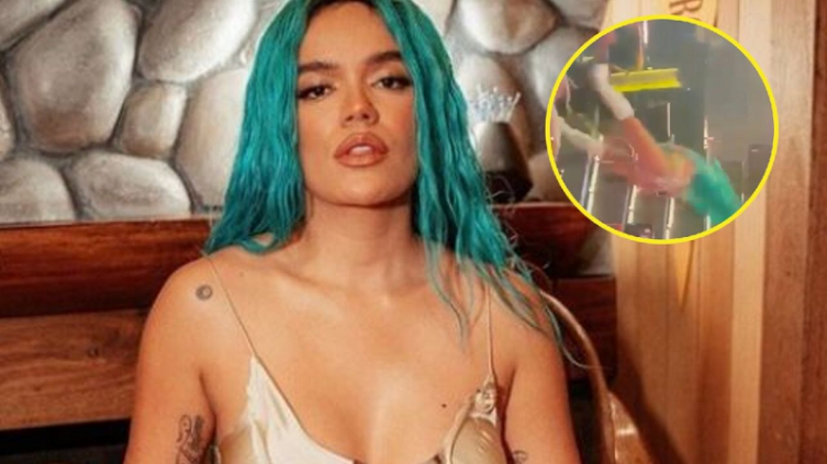 La dura caída de Karol G en pleno concierto que se viralizó