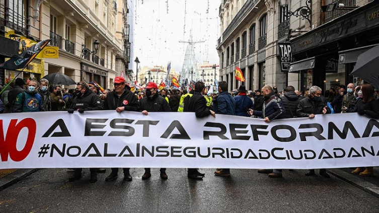 Protestaron en Madrid contra la reforma de la ley de seguridad