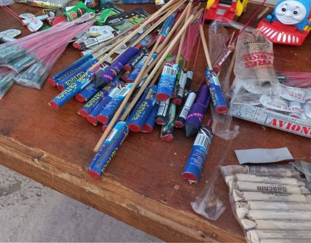 Se decomisaron 10 kilos de pirotecnia y se labraron nueve actas