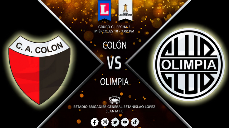Colón vs. Olimpia; por Copa Libertadores: formaciones, hora y TV
