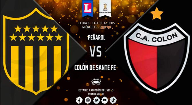 Por Copa Libertadores Peñarol - Colón: hora, TV y formaciones 