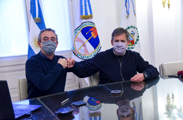 Jatón recibió a Javkin y a legisladores nacionales