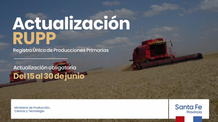 Deberán actualizarse los datos del Registro Único de Producciones Primarias