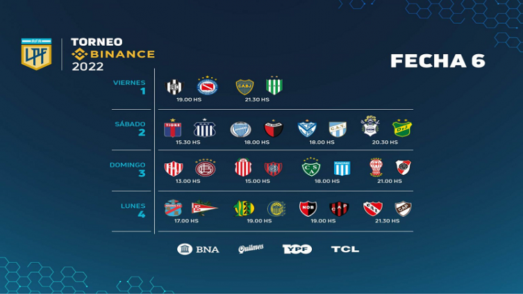 LPF: cronograma para la 6ª Fecha