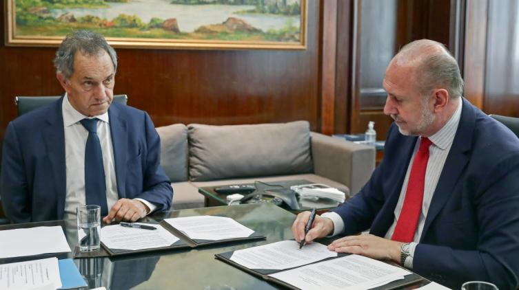 Perotti se reunió con el ministro de Desarrollo Productivo de la Nación, Daniel Scioli